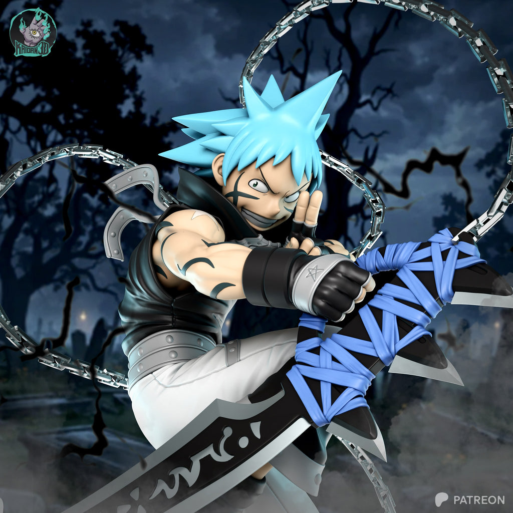 Black Star (Soul Eater) resin figure by Kaidan 3D — studio render 6