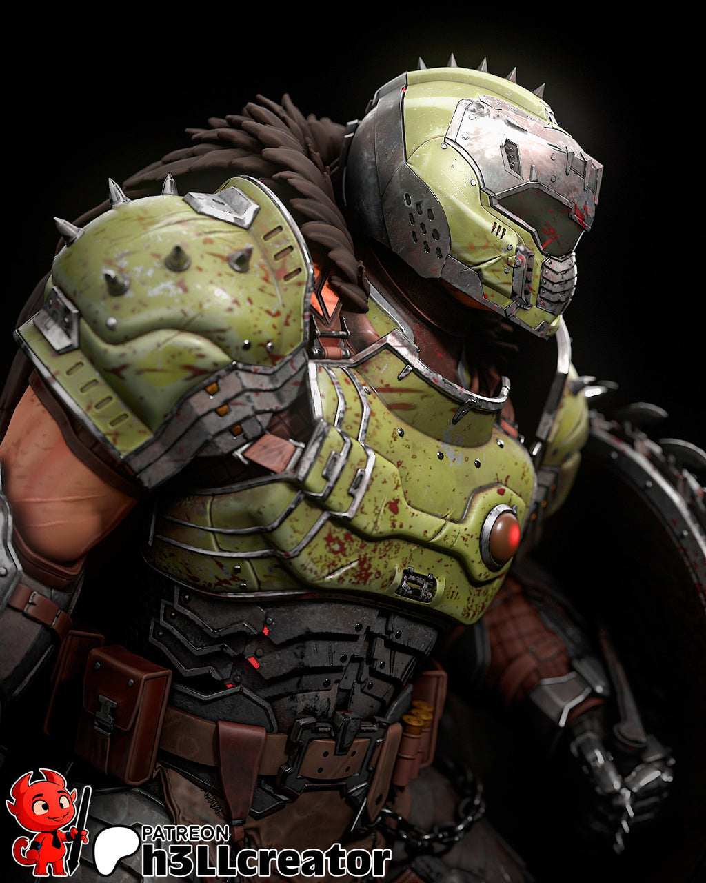 Doom Guy (Doom) resin figure by h3LLcreator — studio render 7