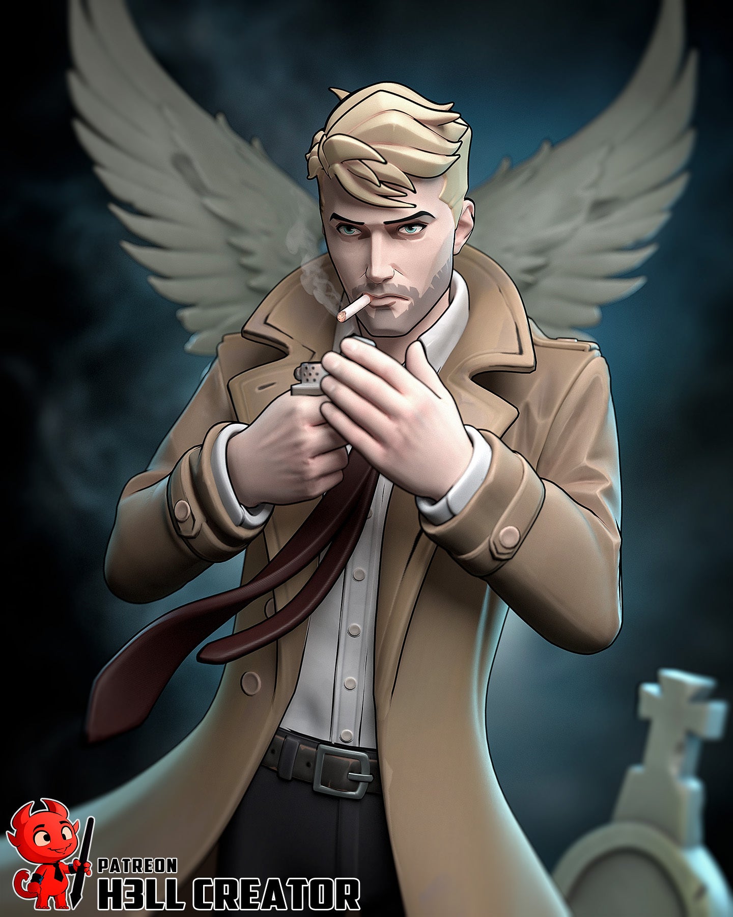 John Constantine (DC) resin figure by h3LLcreator — studio render 1