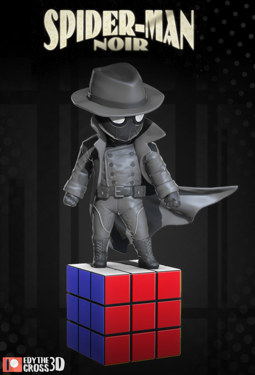 Spider-Man Noir Marvel resin figure by NomNom Figures — studio preview 1