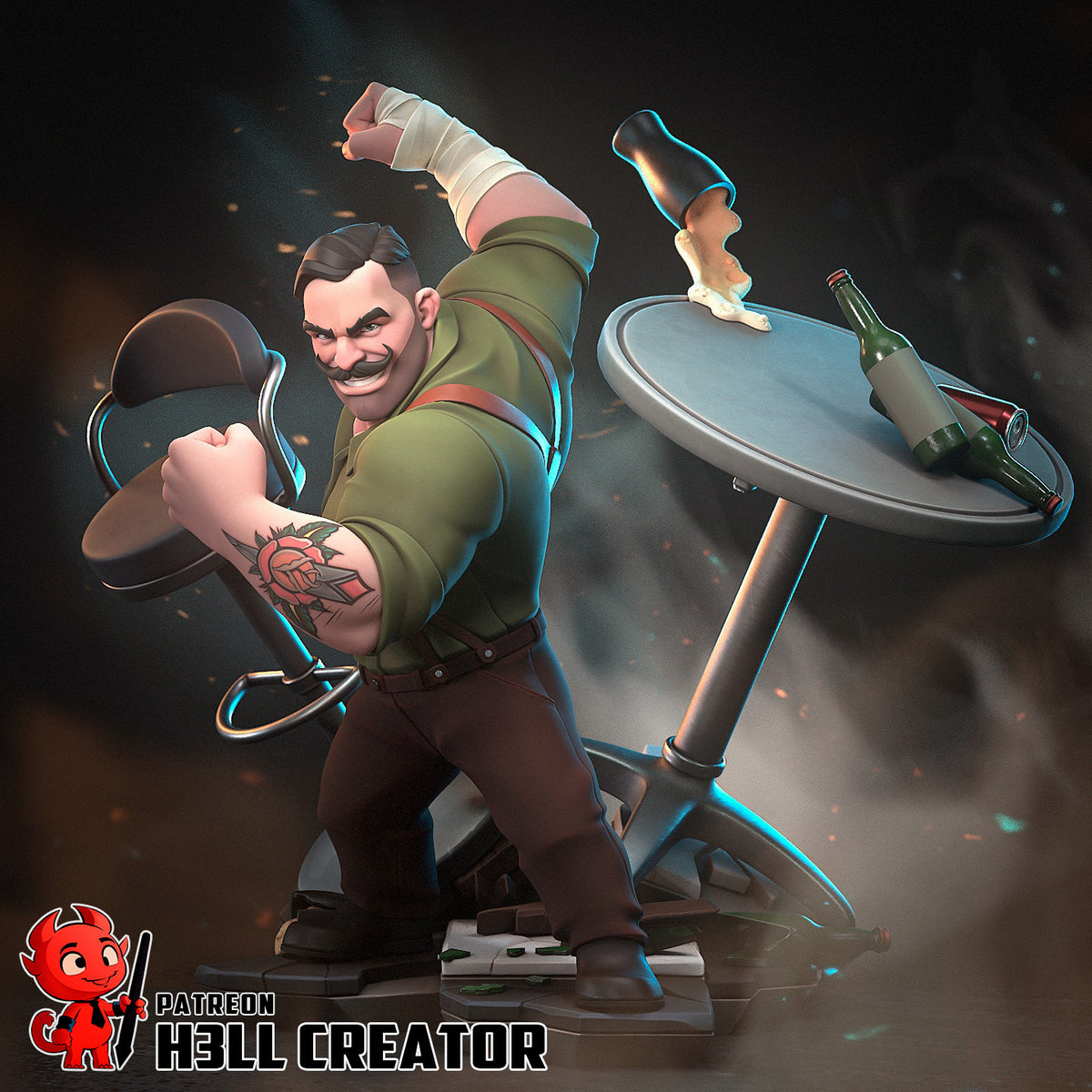 Punch Up (Dispatch) resin figure by h3LLcreator — studio render 2