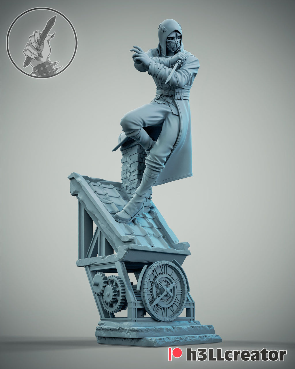 Corvo Attano (Dishonored) resin figure by h3LLcreator — studio render 4