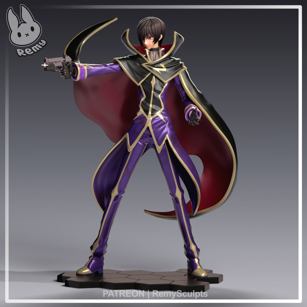 Lelouch Lamperouge (Code Geass) resin figure by RemyJF — studio render 3