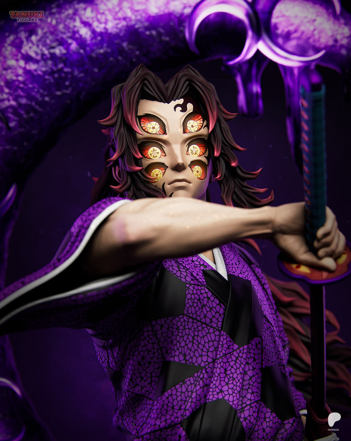 Kokushibo (Demon Slayer) resin figure by Tanuki Figures — studio render 5