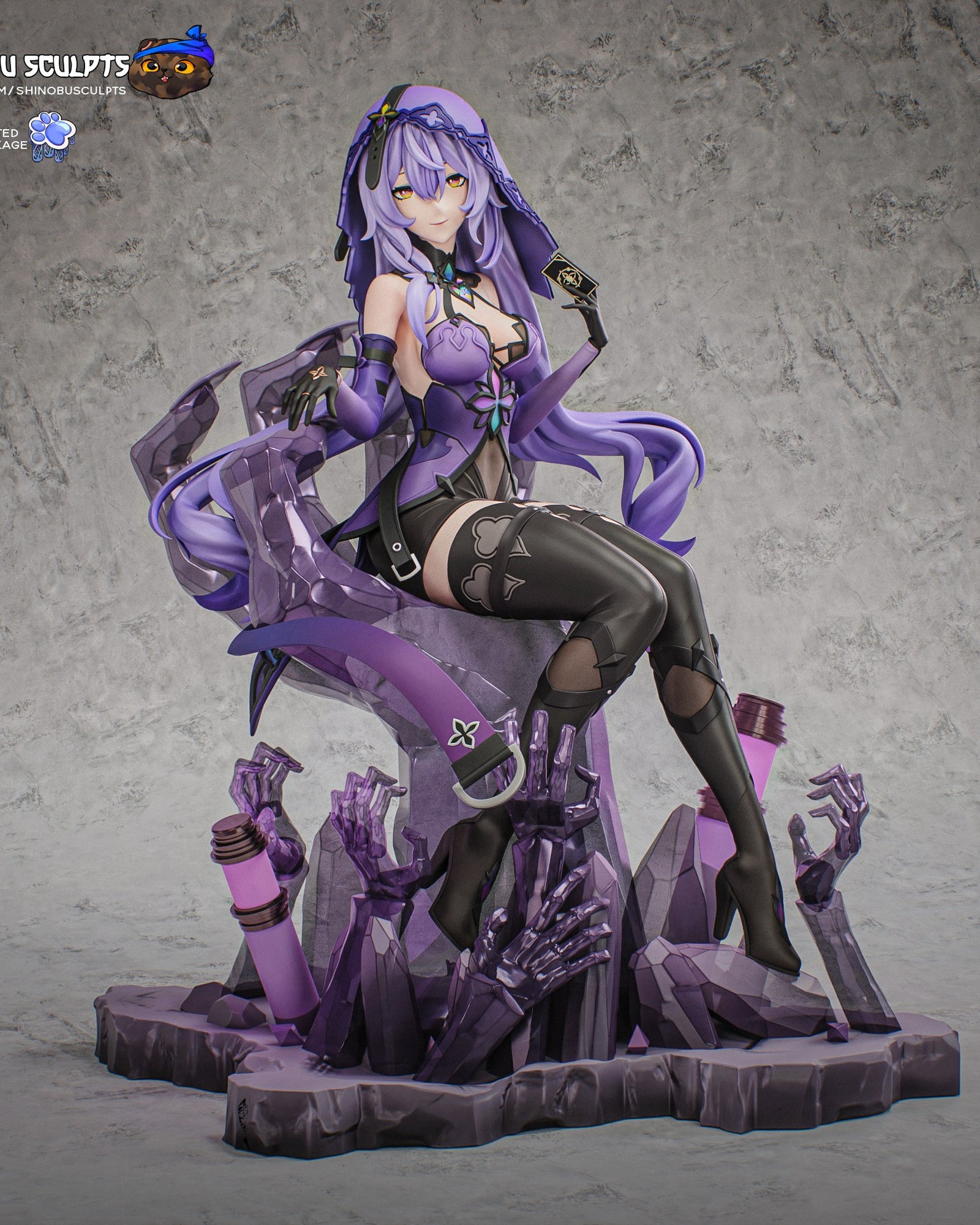 Black Swan (Honkai Star Rail) resin figure by Shinobu Sculpts — studio render 2