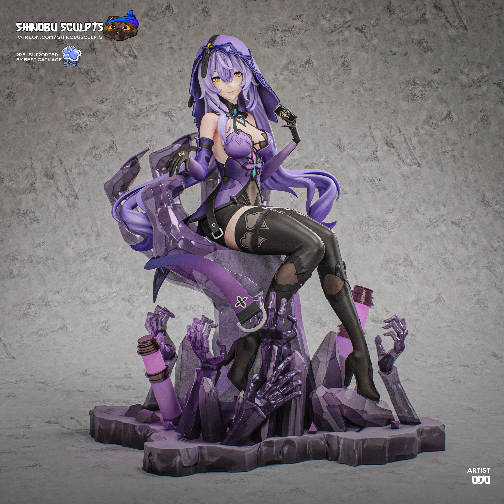 Black Swan (Honkai Star Rail) resin figure by Shinobu Sculpts — studio render 2