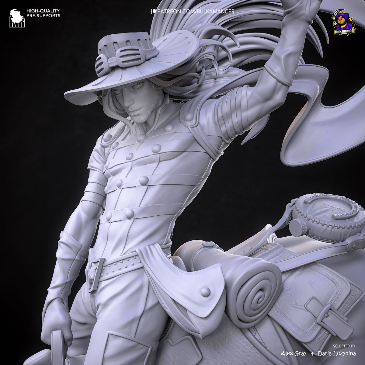 Gyro Zeppeli (Jojo's Bizarre Adventure) resin figure by Bulkamancer — studio render 14