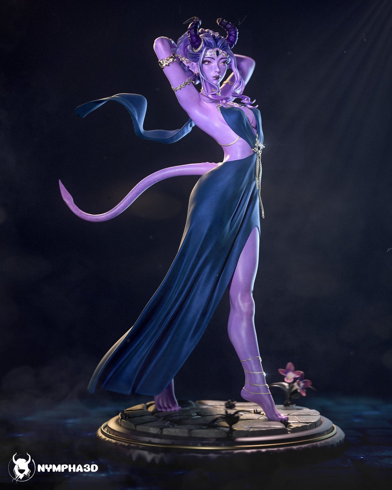 Tiefling Woman (_Original Characters) resin figure by Nympha — studio render 1