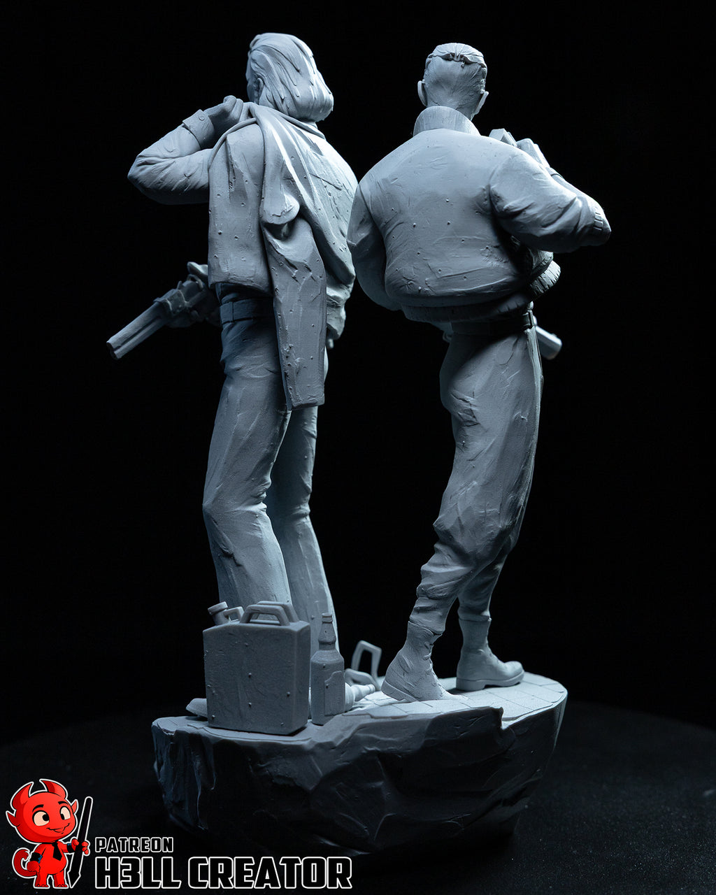 Harry and Kim (Disco Elysium) resin figure by h3LLcreator — studio render 13