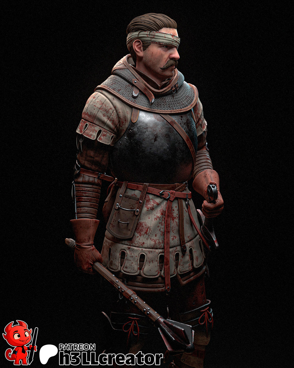 Jan Zizka (Kingdom Come Deliverance) resin figure by h3LLcreator — studio render 5