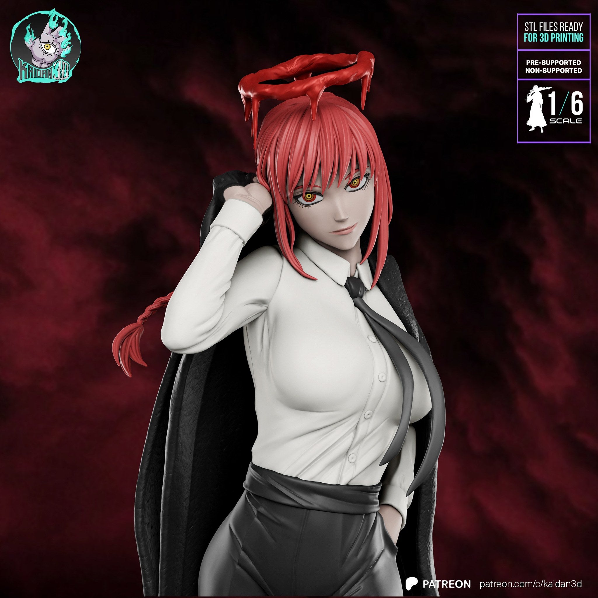 Makima (Chainsaw Man) resin figure by Kaidan 3D — studio render 1