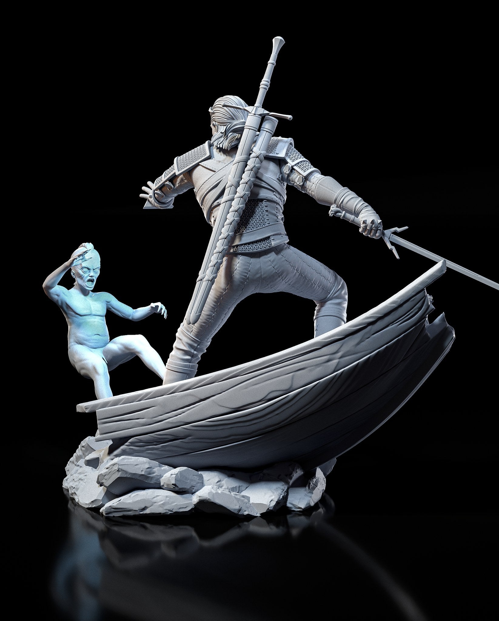 Geralt of Rivia (The Witcher) resin figure by h3LLcreator — studio render 2