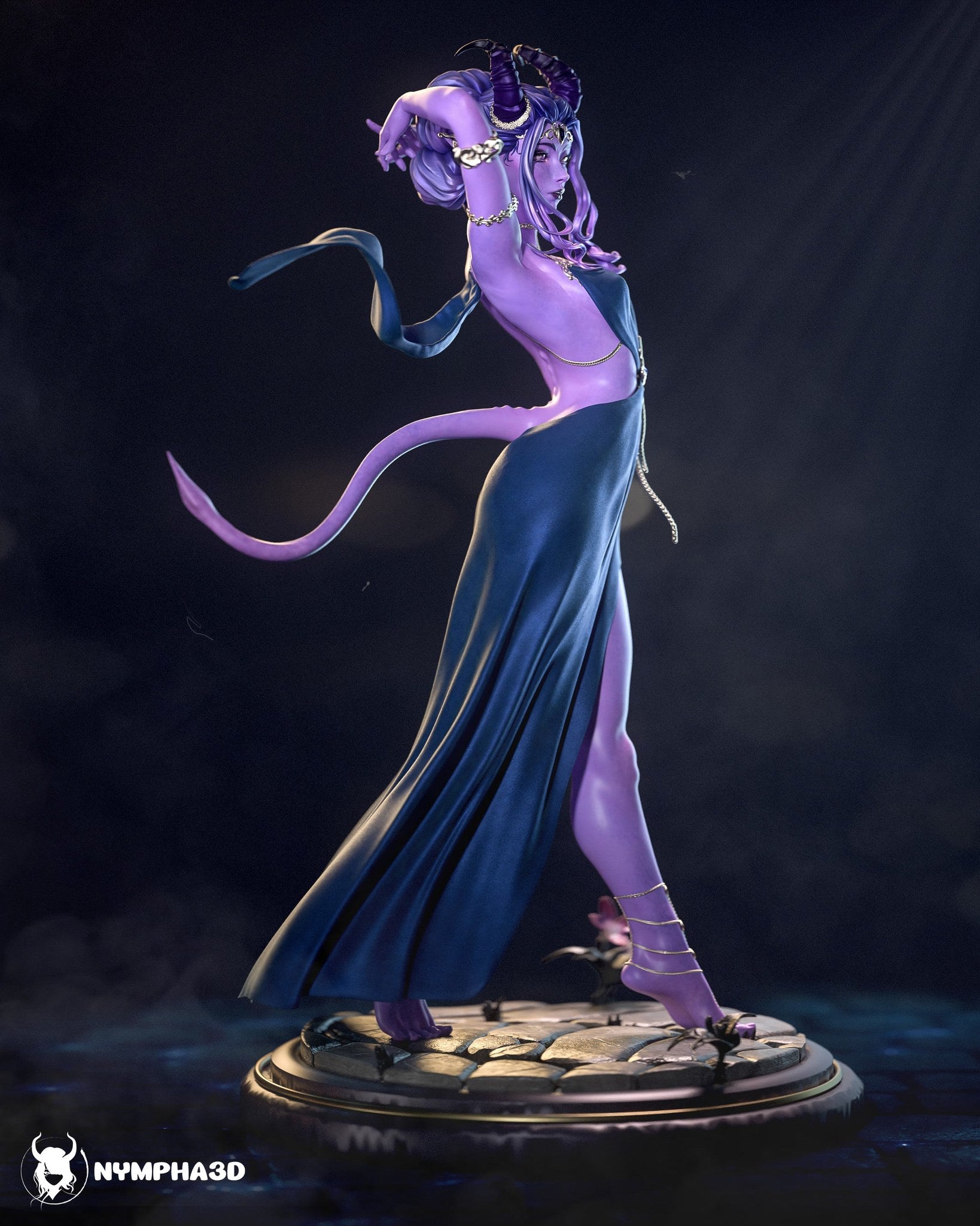 Tiefling Woman (_Original Characters) resin figure by Nympha — studio render 3