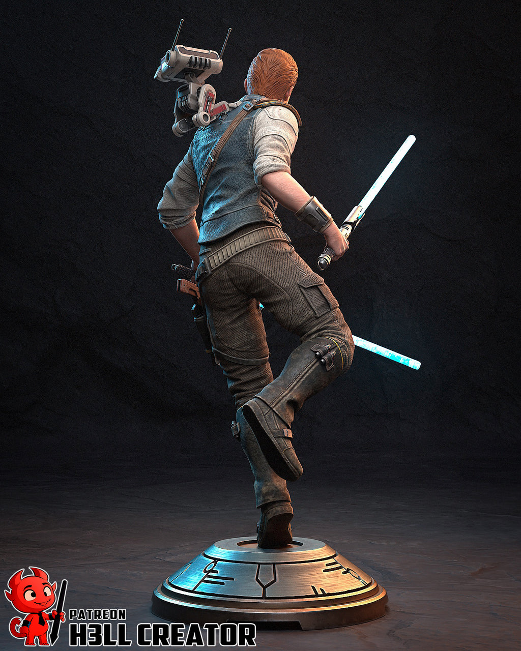 Cal Kestis (Star Wars) resin figure by h3LLcreator — studio render 9