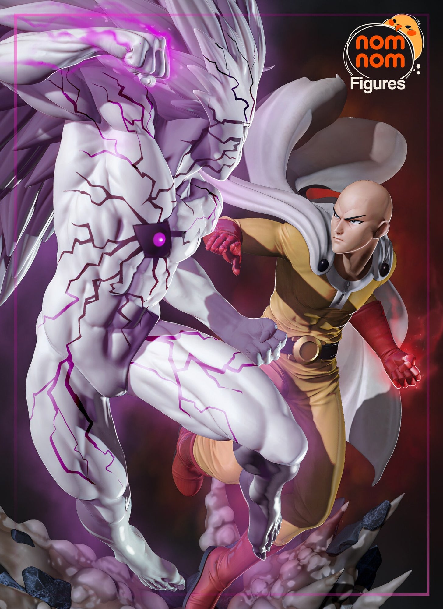 Saitama vs Boros One Punch Man resin figure by NomNom Figures — studio preview 1