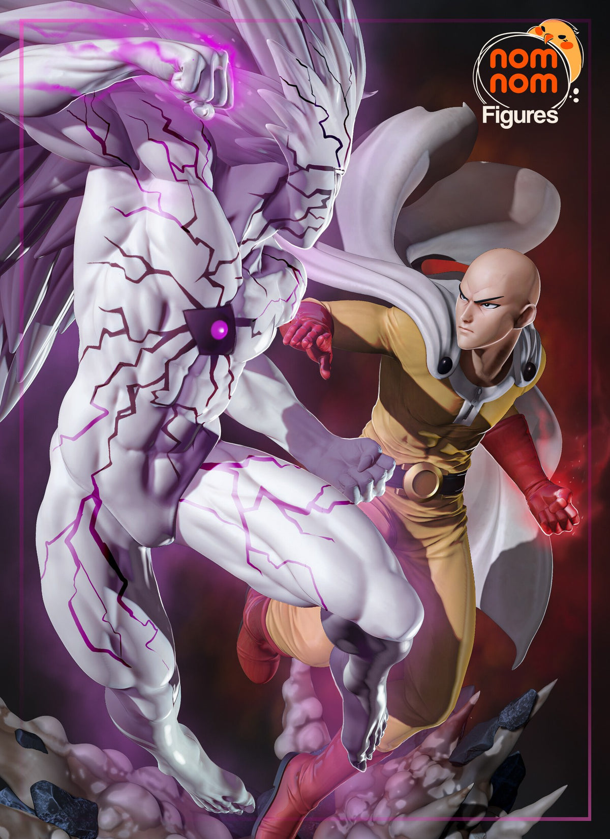 Saitama vs Boros One Punch Man resin figure by NomNom Figures — studio preview 1