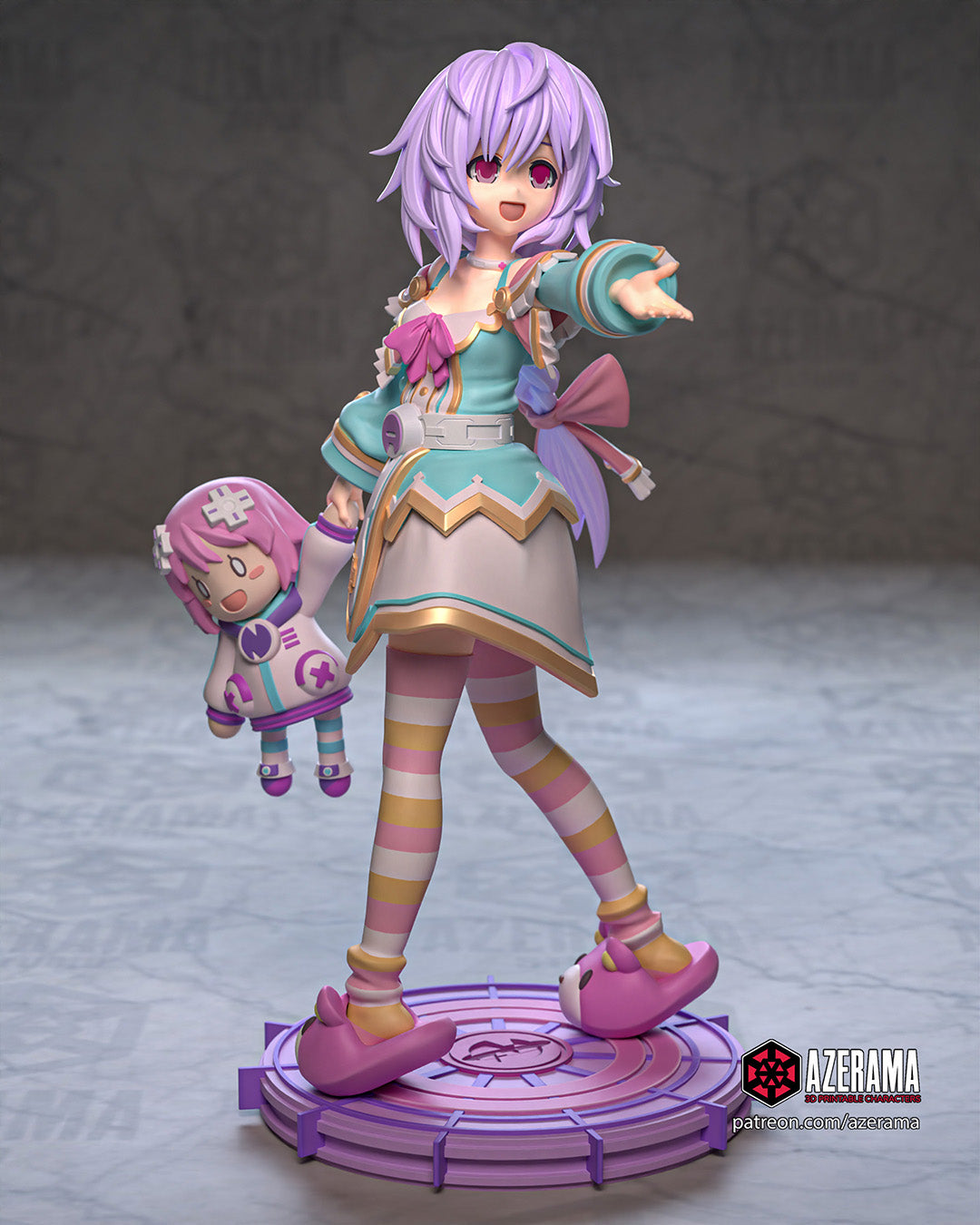 Plutia (Hyperdimension Neptunia) resin figure by Azerama — studio render 1