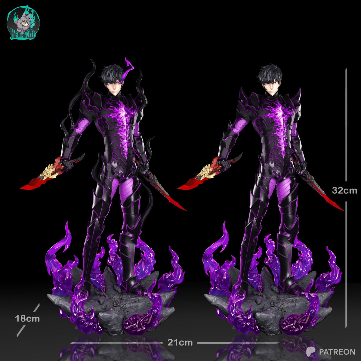Sung Jinwoo (Solo Leveling) resin figure by Kaidan 3D — studio render 5
