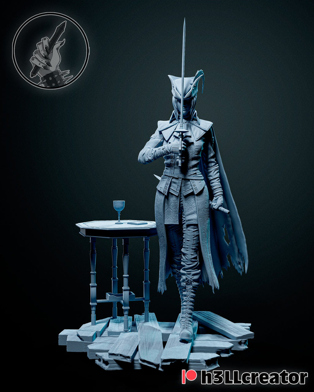 Lady Maria (Bloodborne) resin figure by h3LLcreator — studio render 2