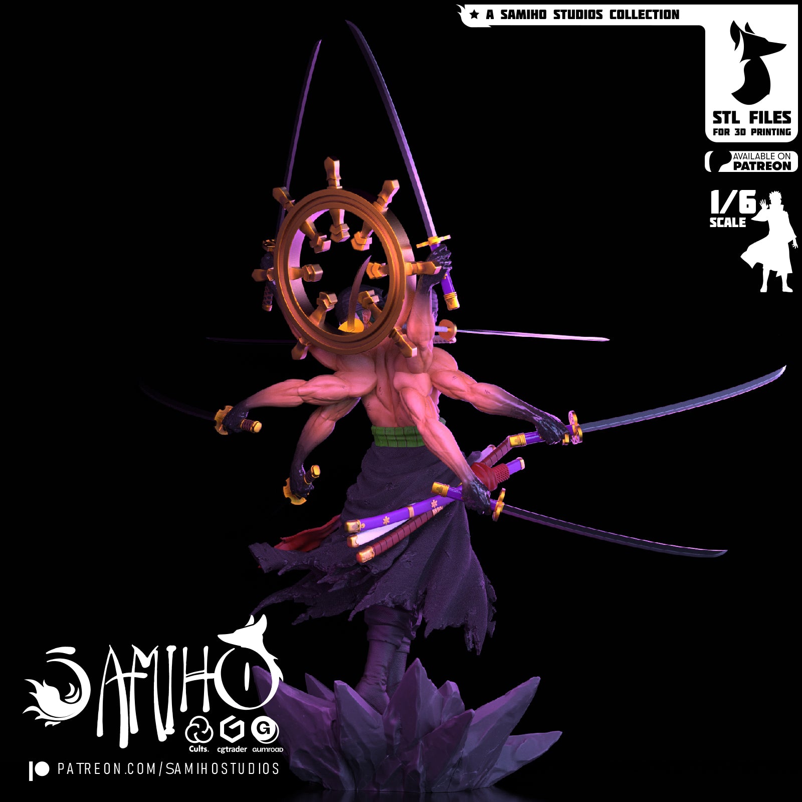roronoa zoro one piece samiho studios ashura