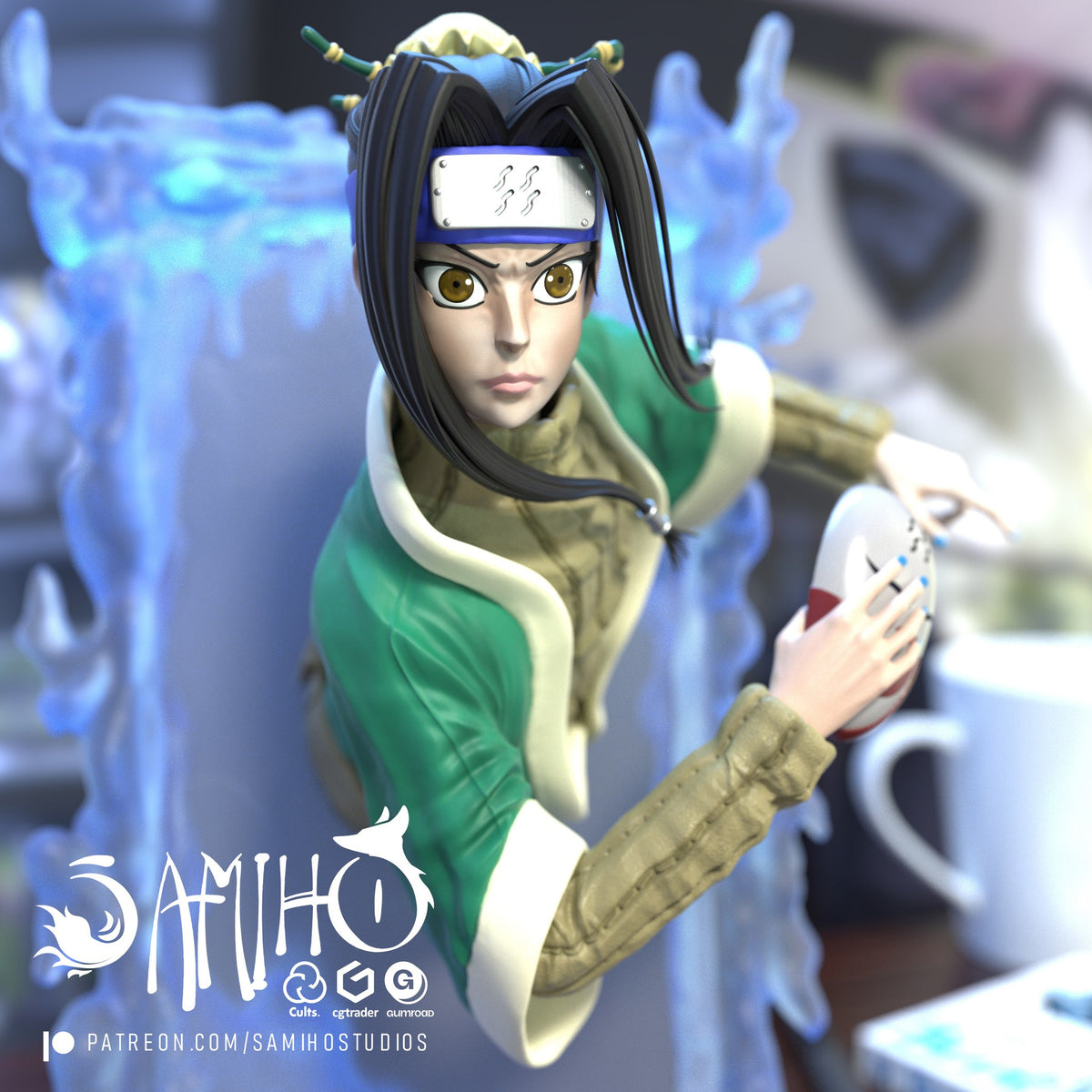 haku naruto samiho studios crystal mirror