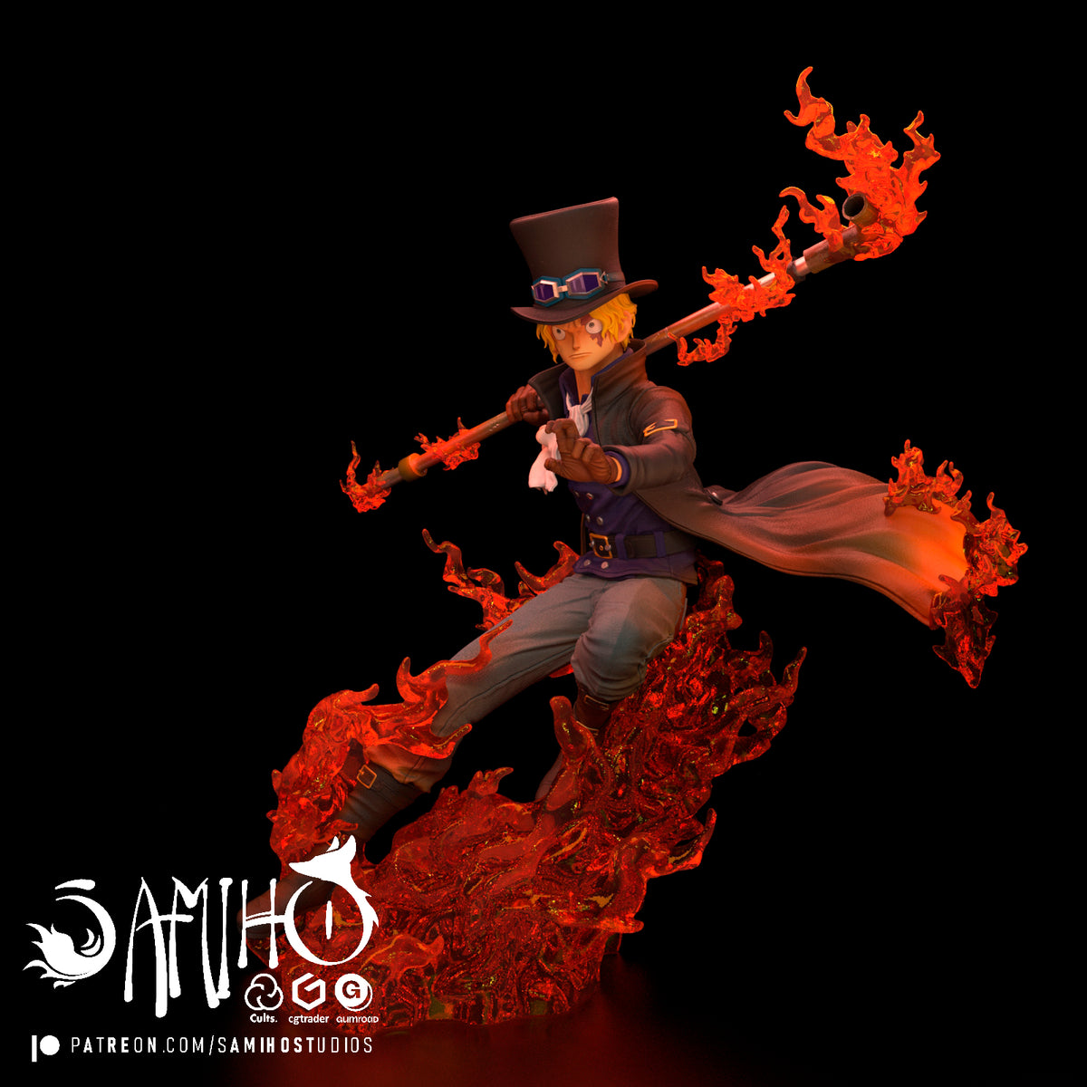 Sabo One Piece resin figure by Samiho Studios — studio preview