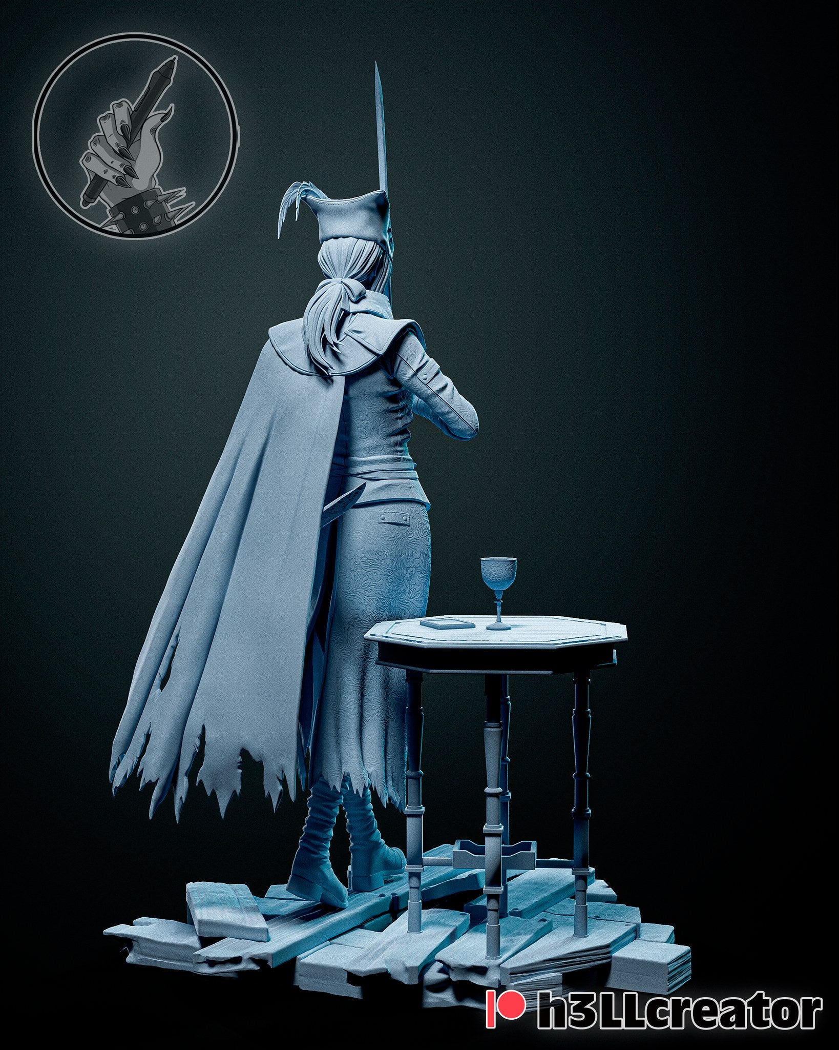 Lady Maria (Bloodborne) resin figure by h3LLcreator — studio render 4
