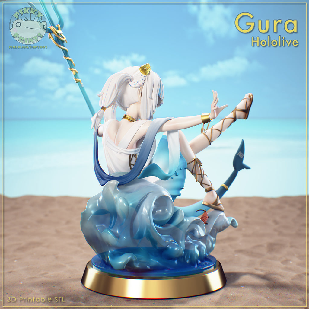 Gawr Gura (Hololive) resin figure by PikkyPrints — studio render 4