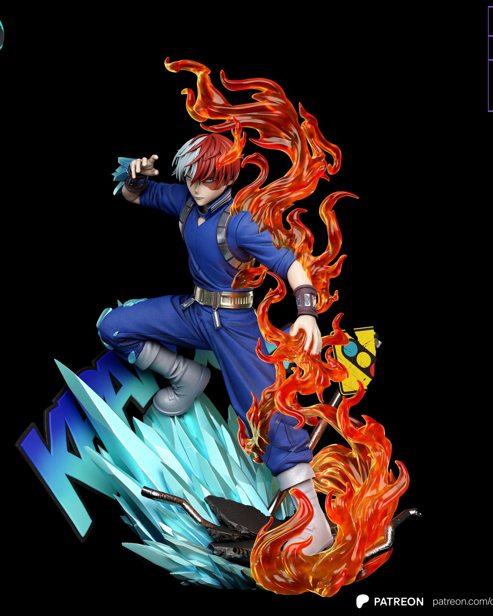 Shoto Todoroki (My Hero Academia) resin figure by Kaidan 3D — studio render 2