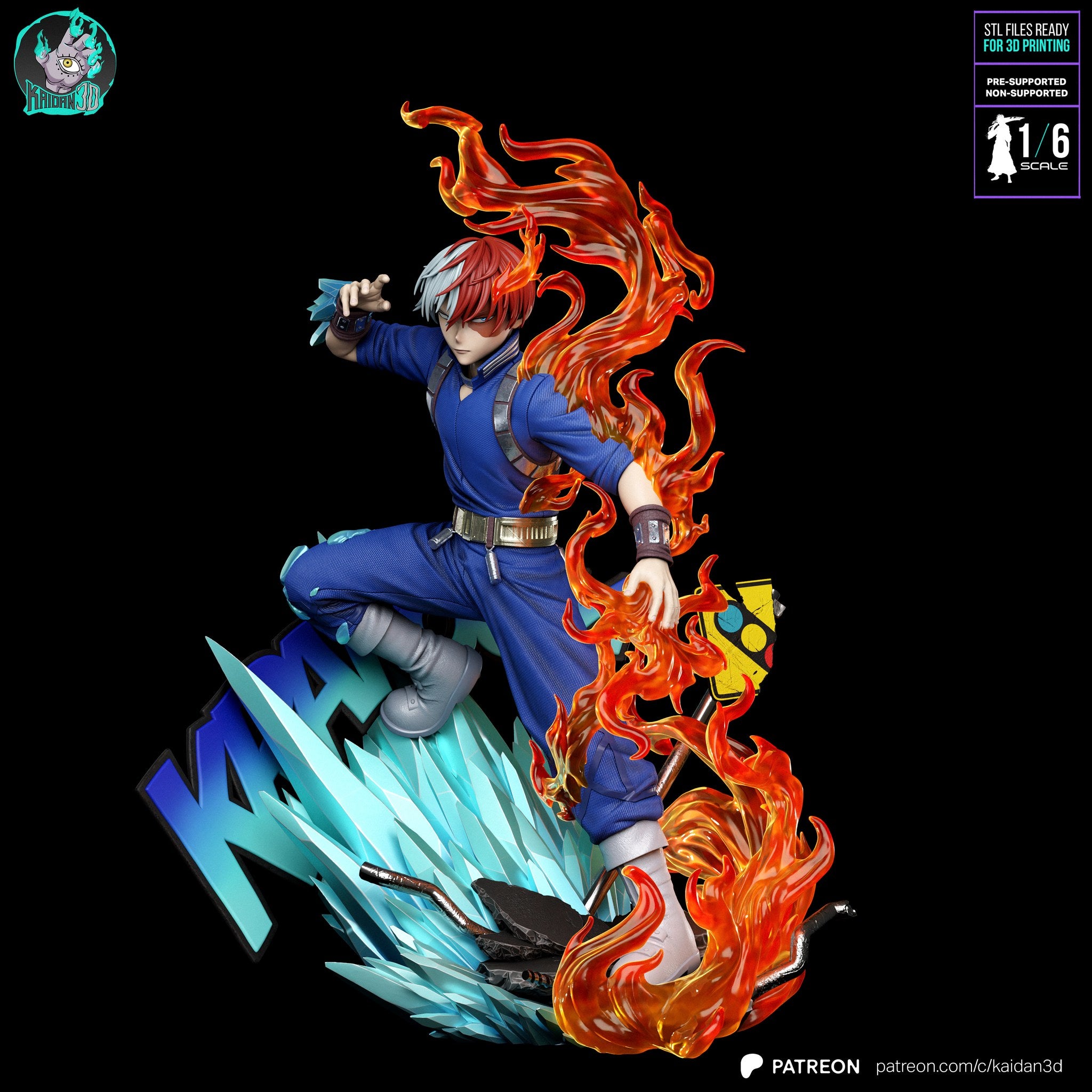 Shoto Todoroki (My Hero Academia) resin figure by Kaidan 3D — studio render 2