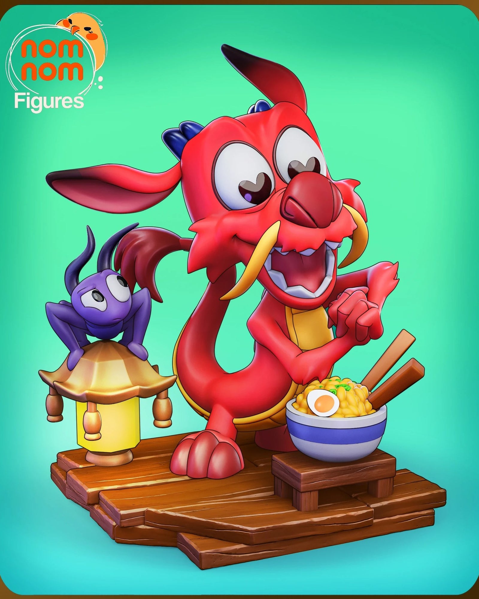Mushu Mulan Chibi resin figure by NomNom Figures — studio preview 1