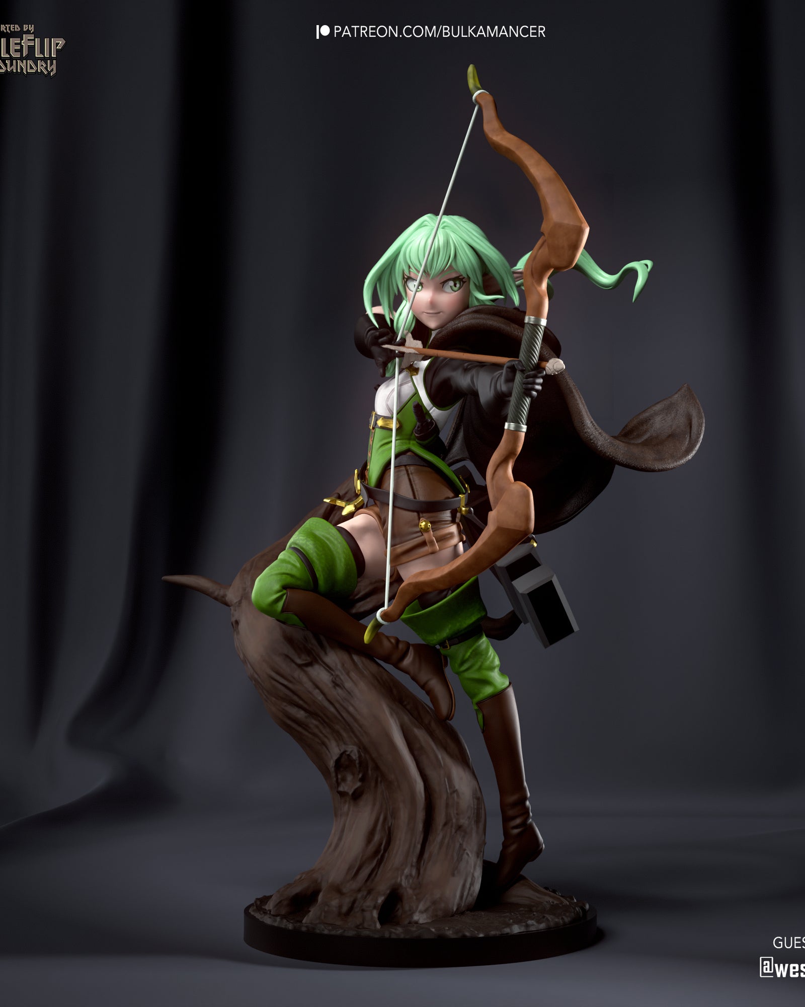 High-Elf Archer (Goblin Slayer) resin figure by Bulkamancer — studio render 2