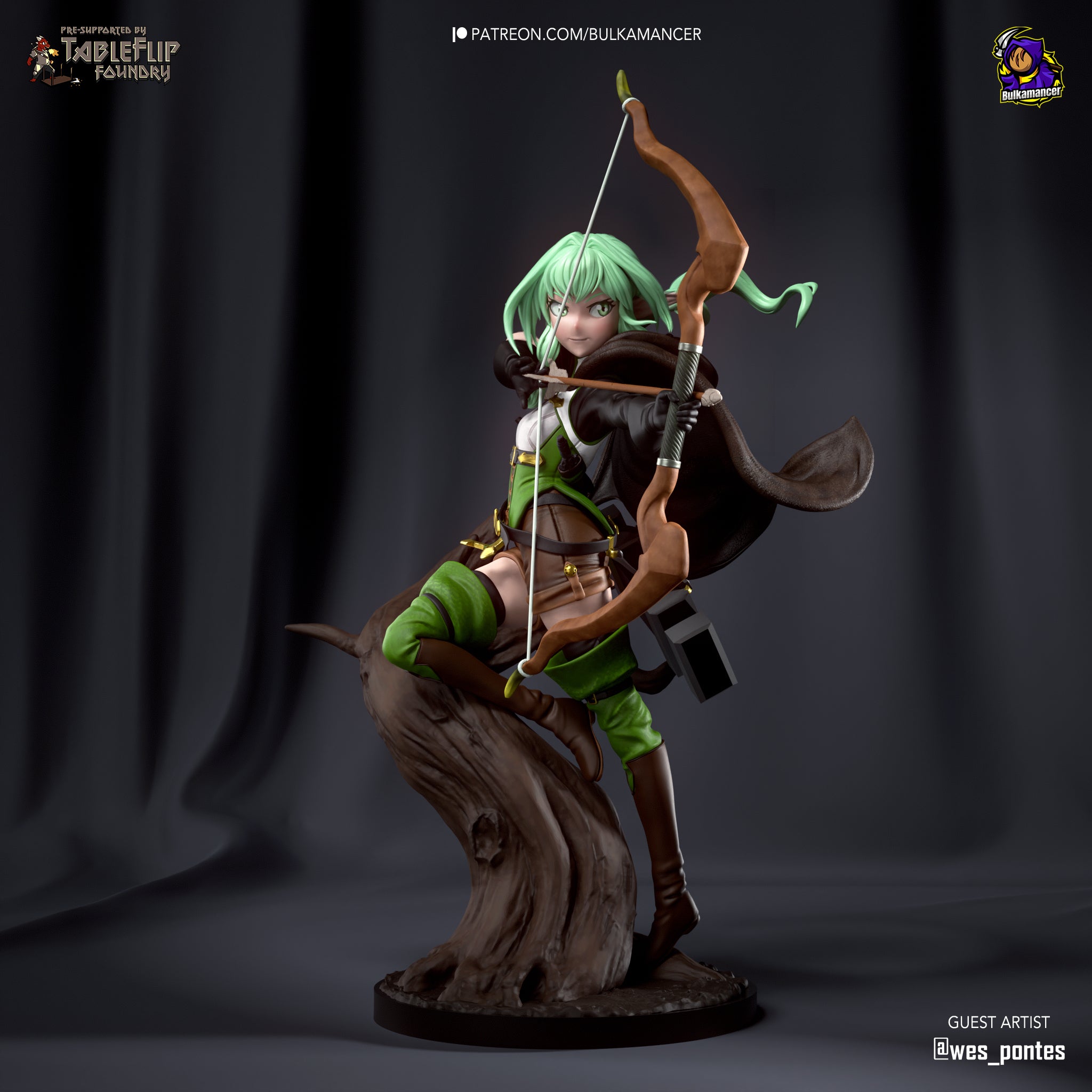 High-Elf Archer (Goblin Slayer) resin figure by Bulkamancer — studio render 2