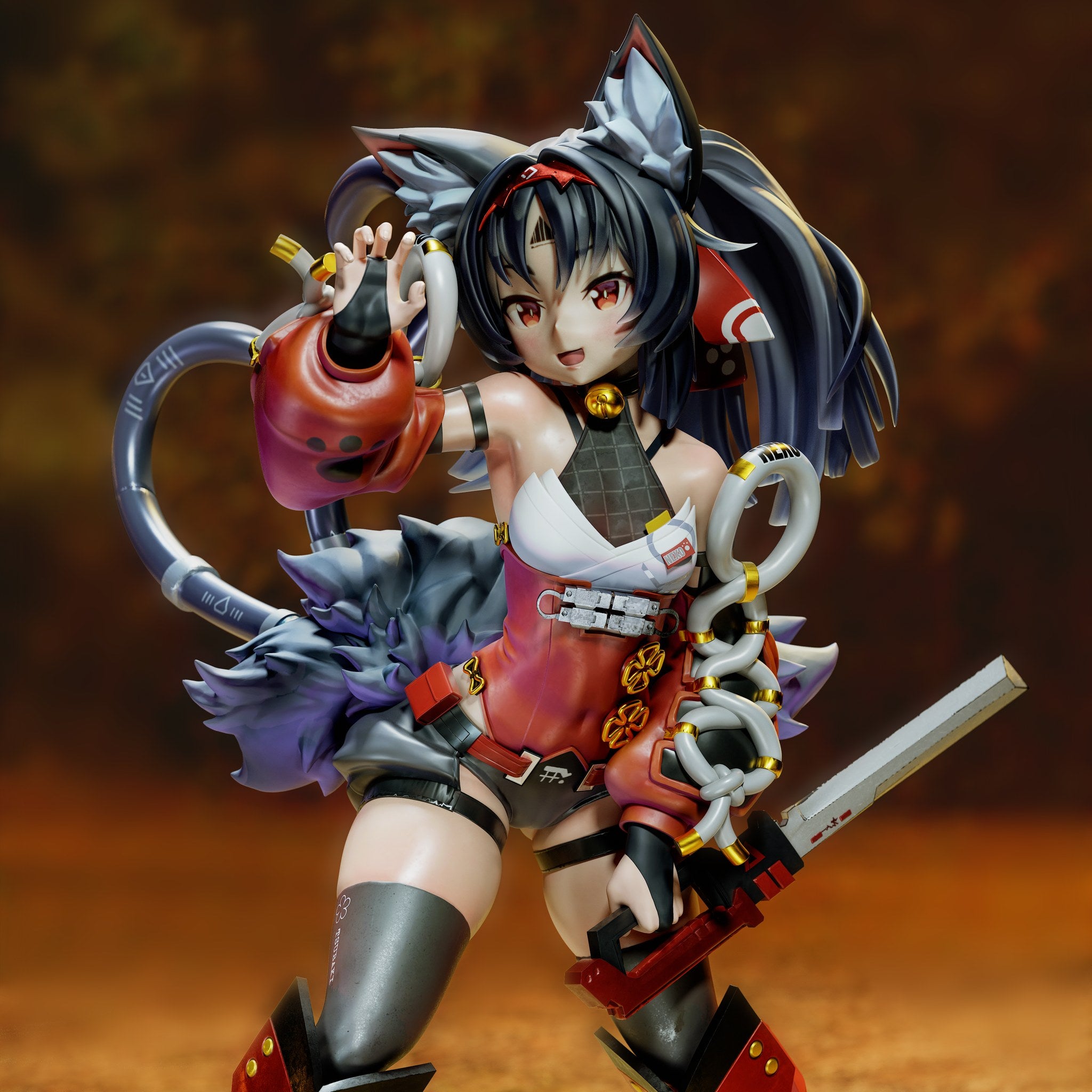 Nekomiya Mana (Zenless Zone Zero) resin figure by Tenshi Figures — studio render 2