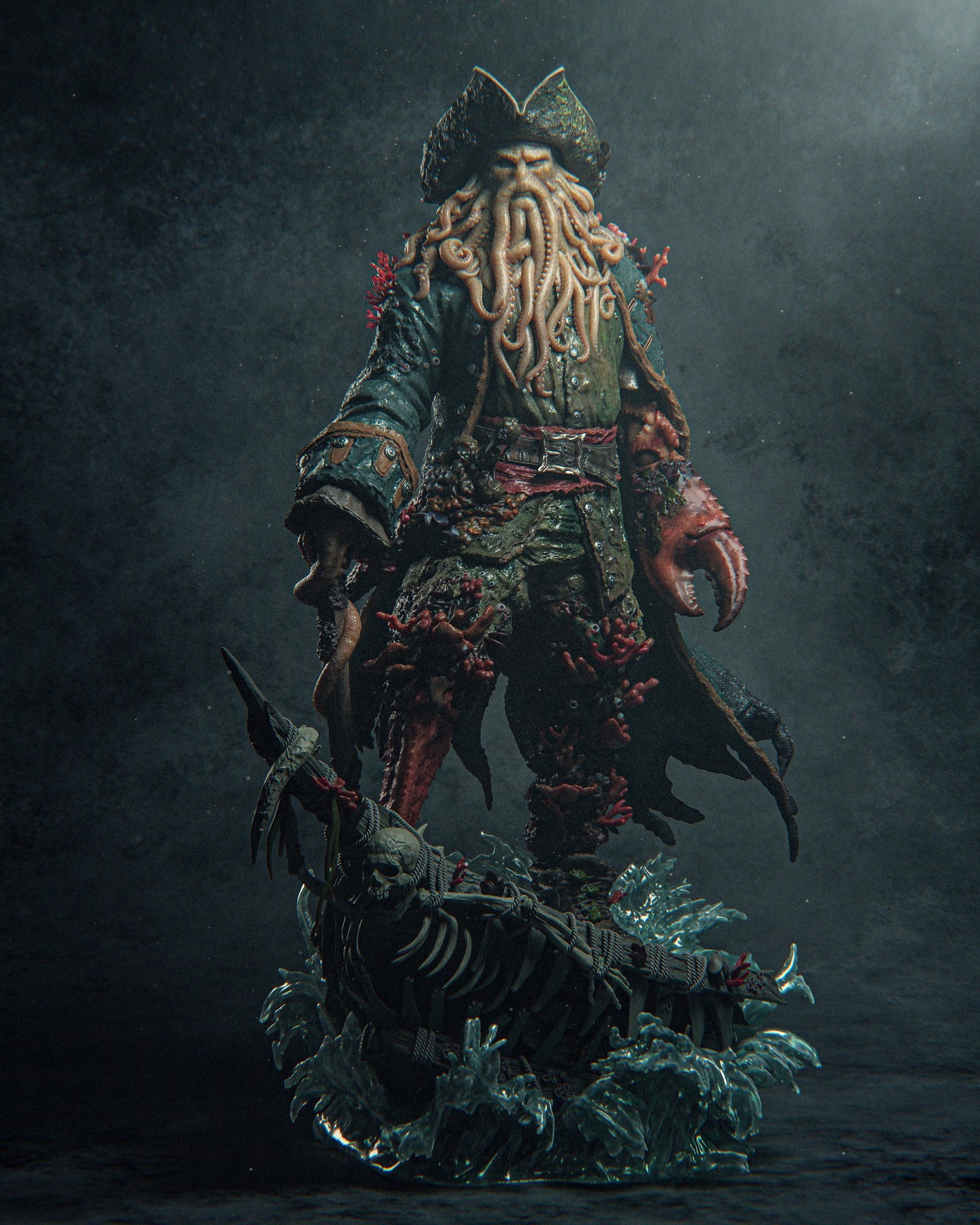 Davy Jones Pirates of the Caribbean resin figure by CA 3D Studios — studio preview 2