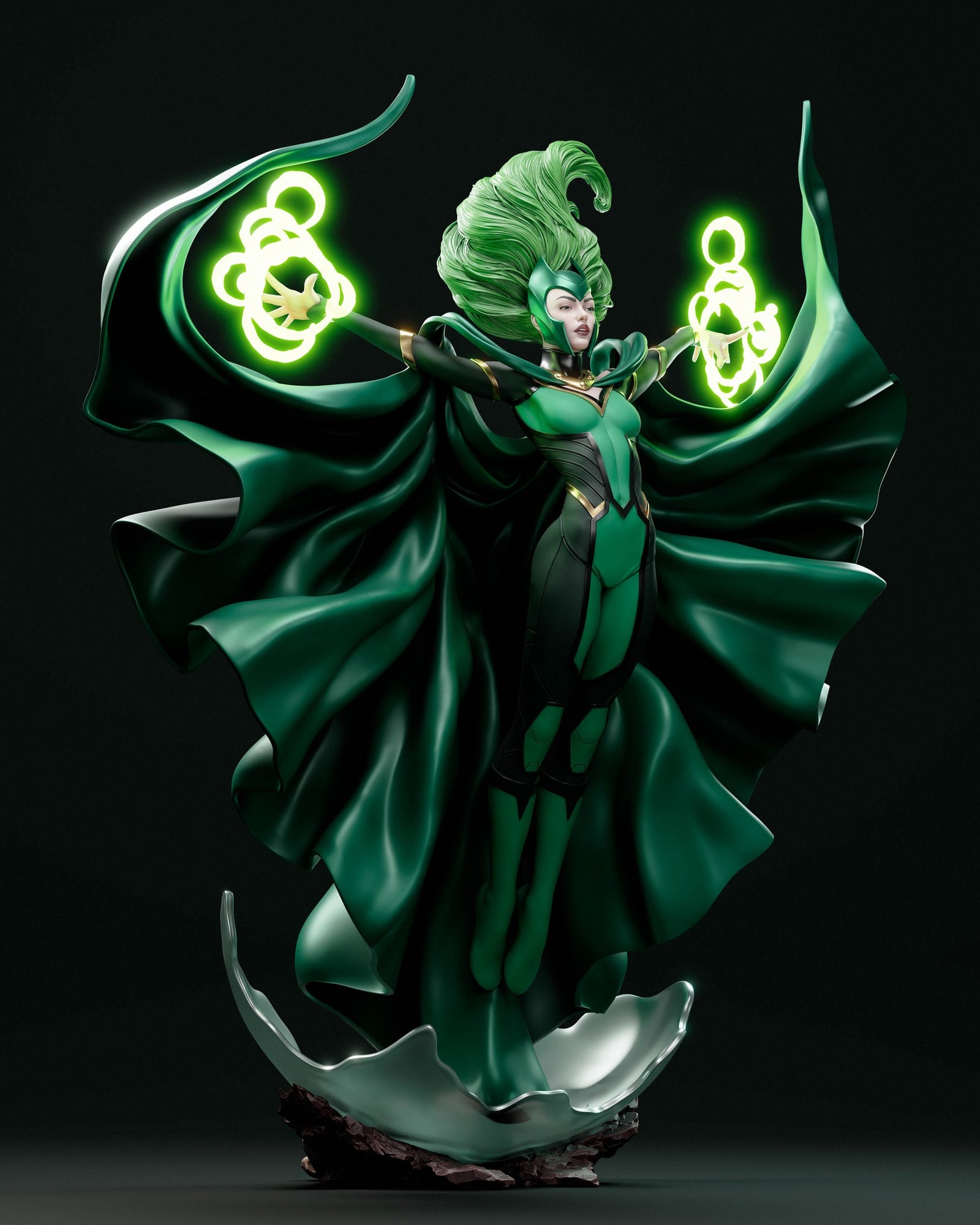 Polaris (Marvel) resin figure by Abe3D — studio render 2