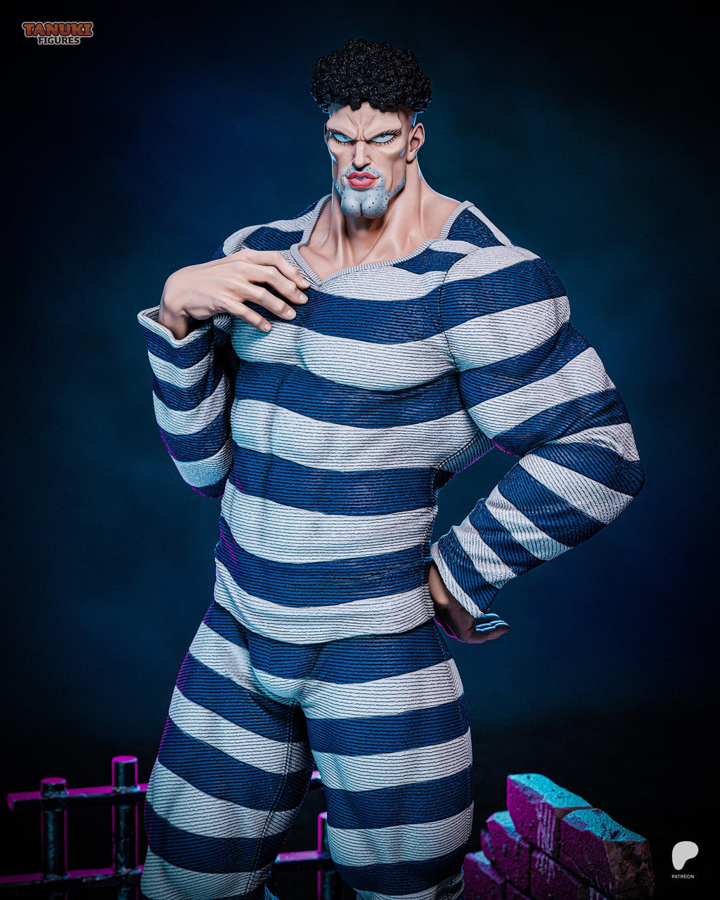 Puri-Puri Prisoner (One Punch Man) resin figure by Tanuki Figures — studio render 2