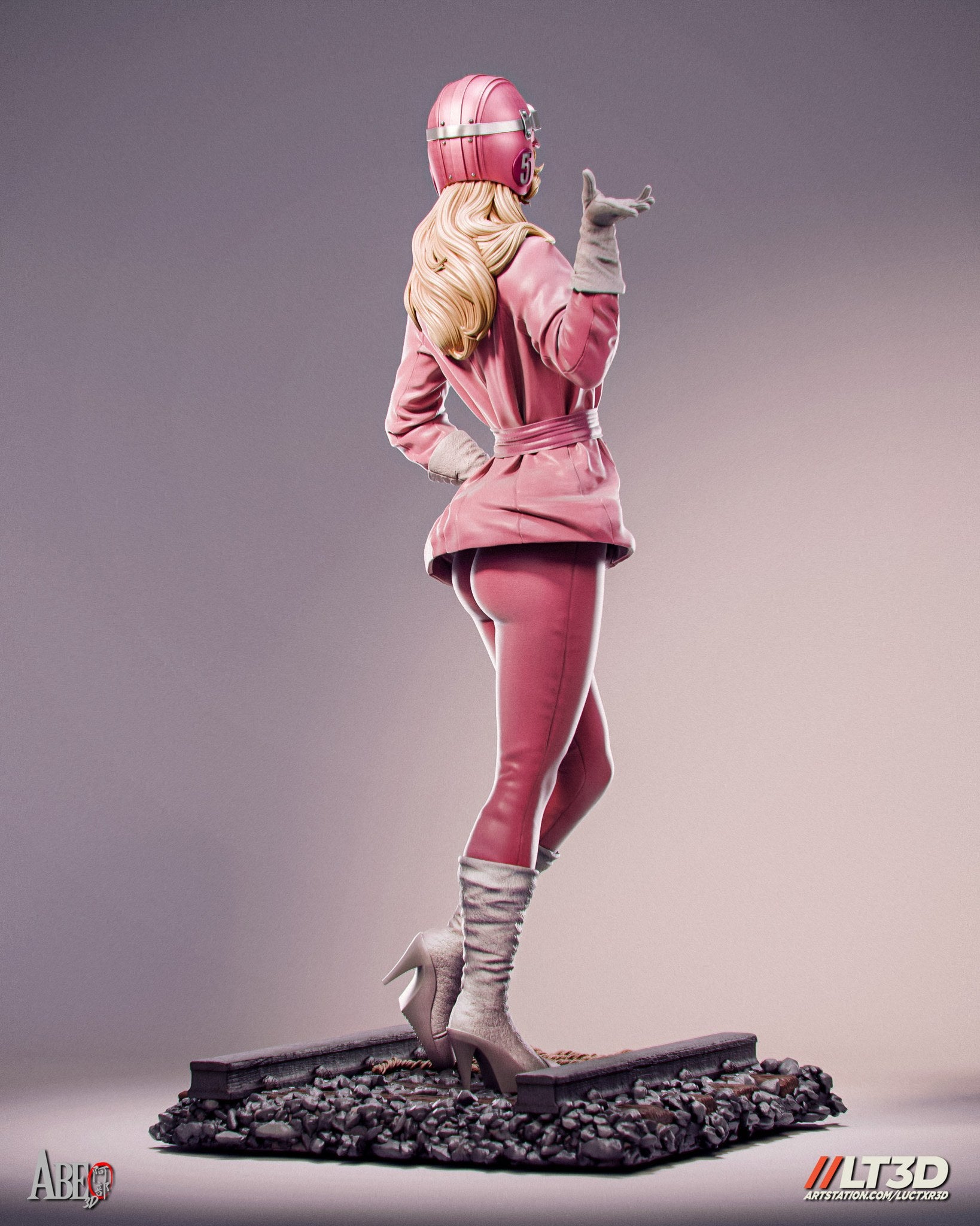 Penelope Pitstop (Wacky Races) resin figure by Abe3D — studio render 3