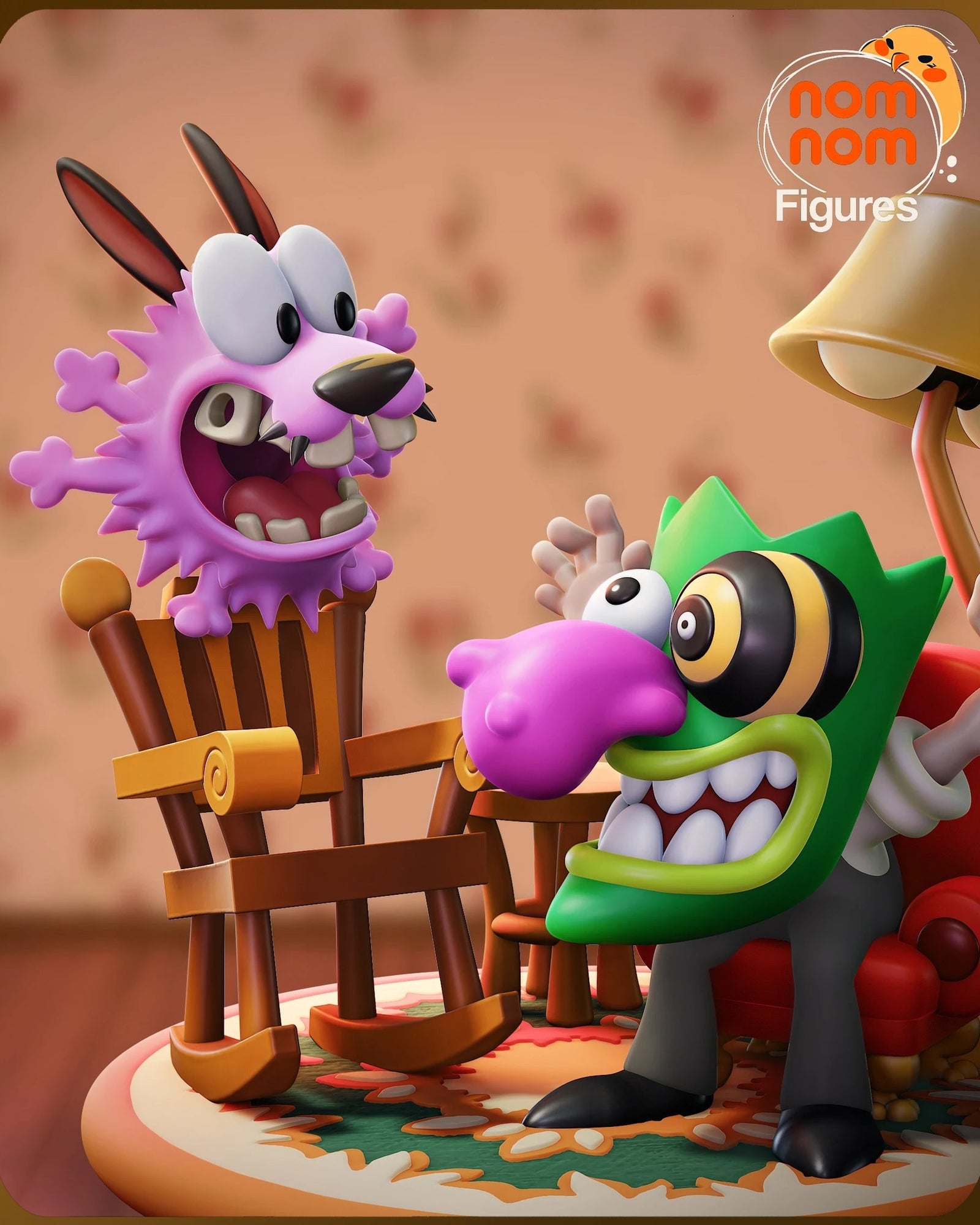 Courage the Cowardly Dog Chibi resin figure by NomNom Figures — studio preview 2