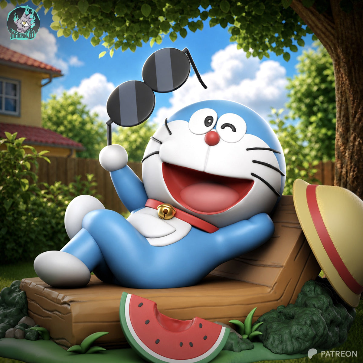 Doraemon (Doraemon) resin figure by Kaidan 3D — studio render 1