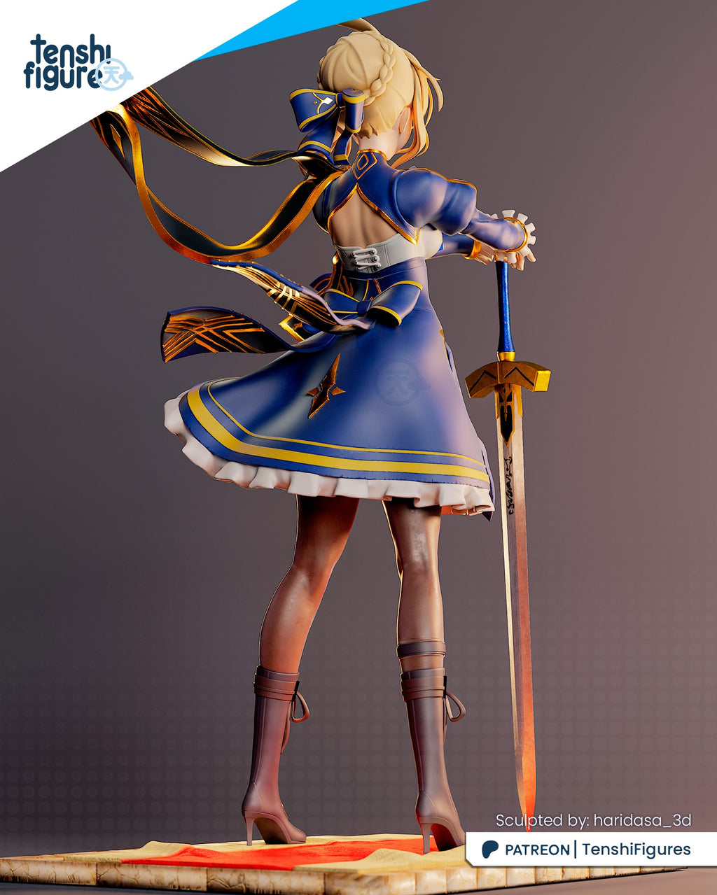 Artoria Pendragon (Fate) resin figure by Tenshi Figures — studio render 2