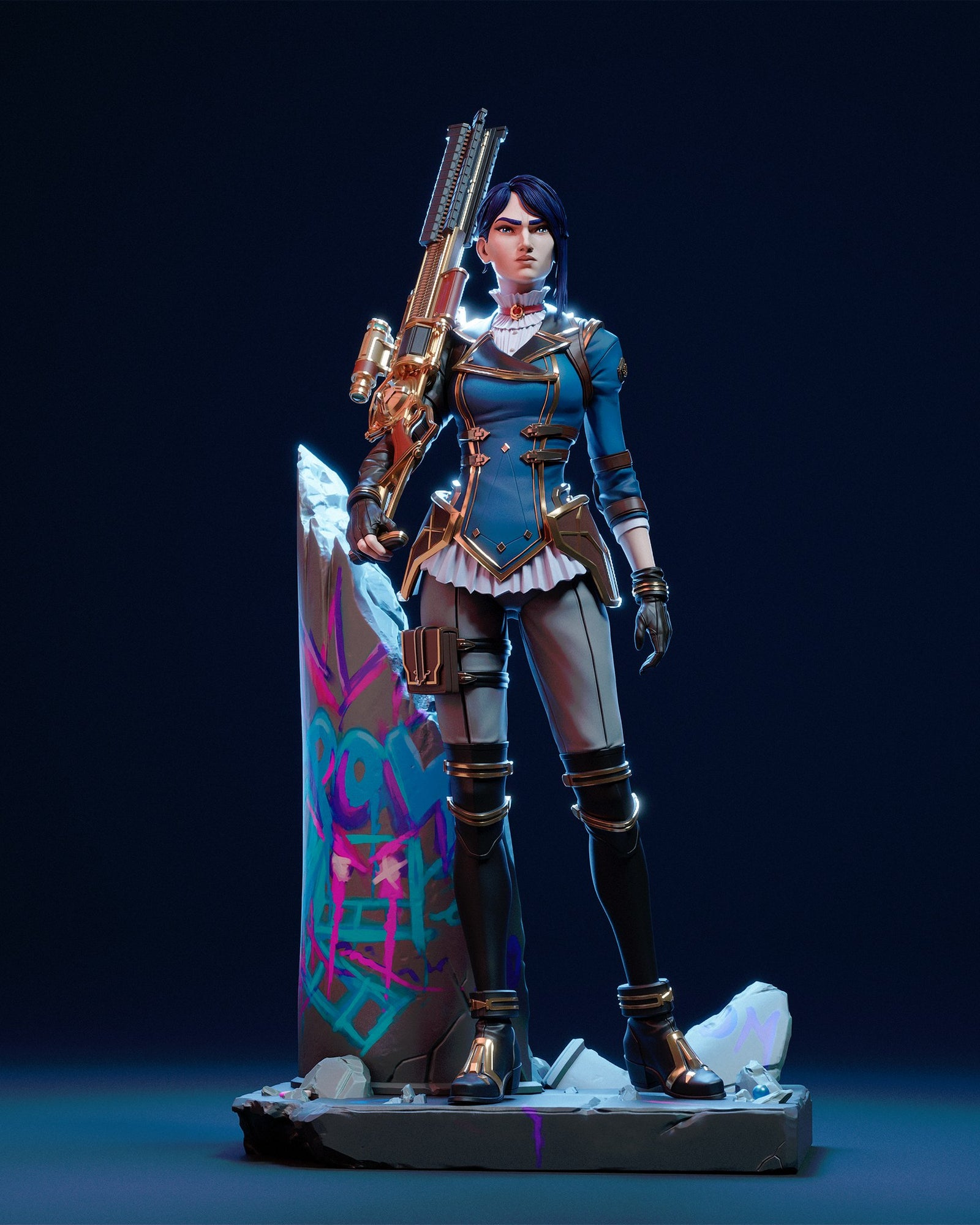 Caitlyn League of Legends resin figure by CA 3D Studios — studio preview 3
