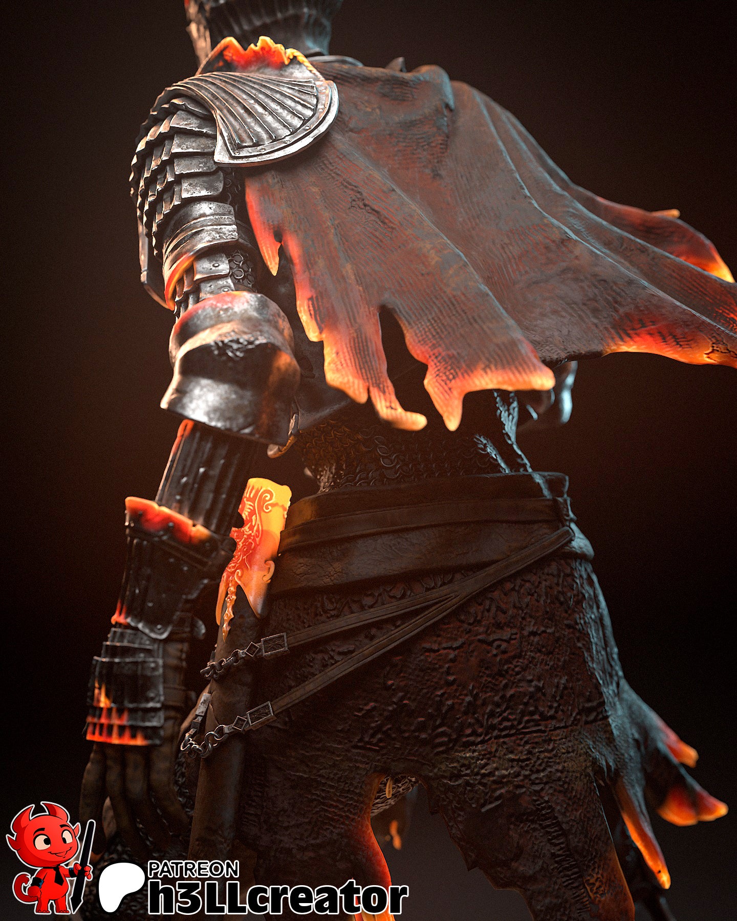 Soul of Cinder (Dark Souls) resin figure by h3LLcreator — studio render 11