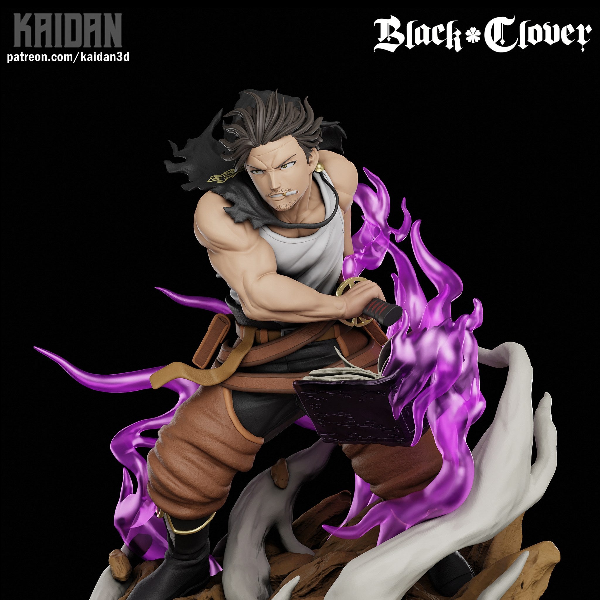 Yami Sukehiro (Black Clover) resin figure by Kaidan 3D — studio render 3