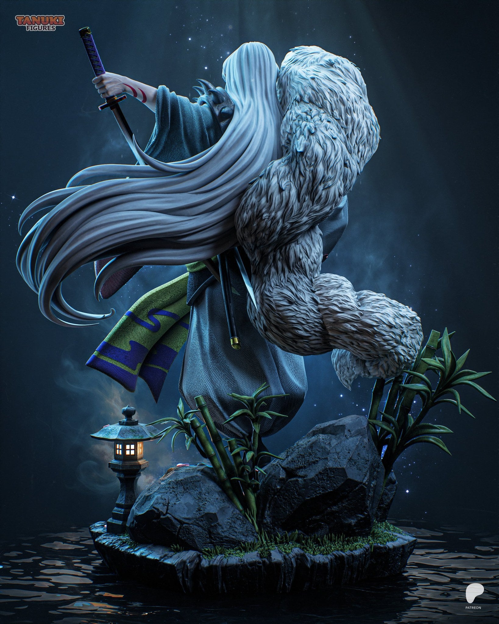 Sesshomaru (Inuyasha) resin figure by Tanuki Figures — studio render 3