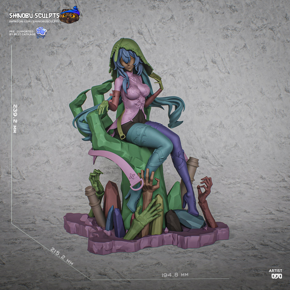 Black Swan (Honkai Star Rail) resin figure by Shinobu Sculpts — studio render 7