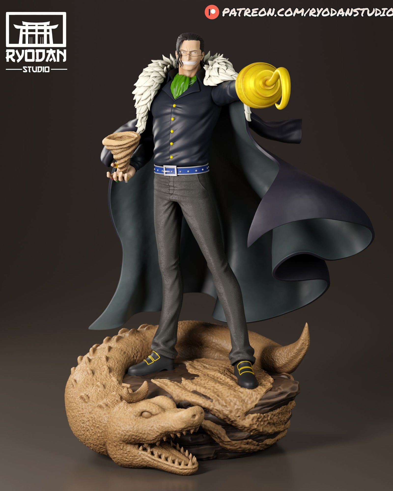Sir Crocodile One Piece resin figure — studio preview