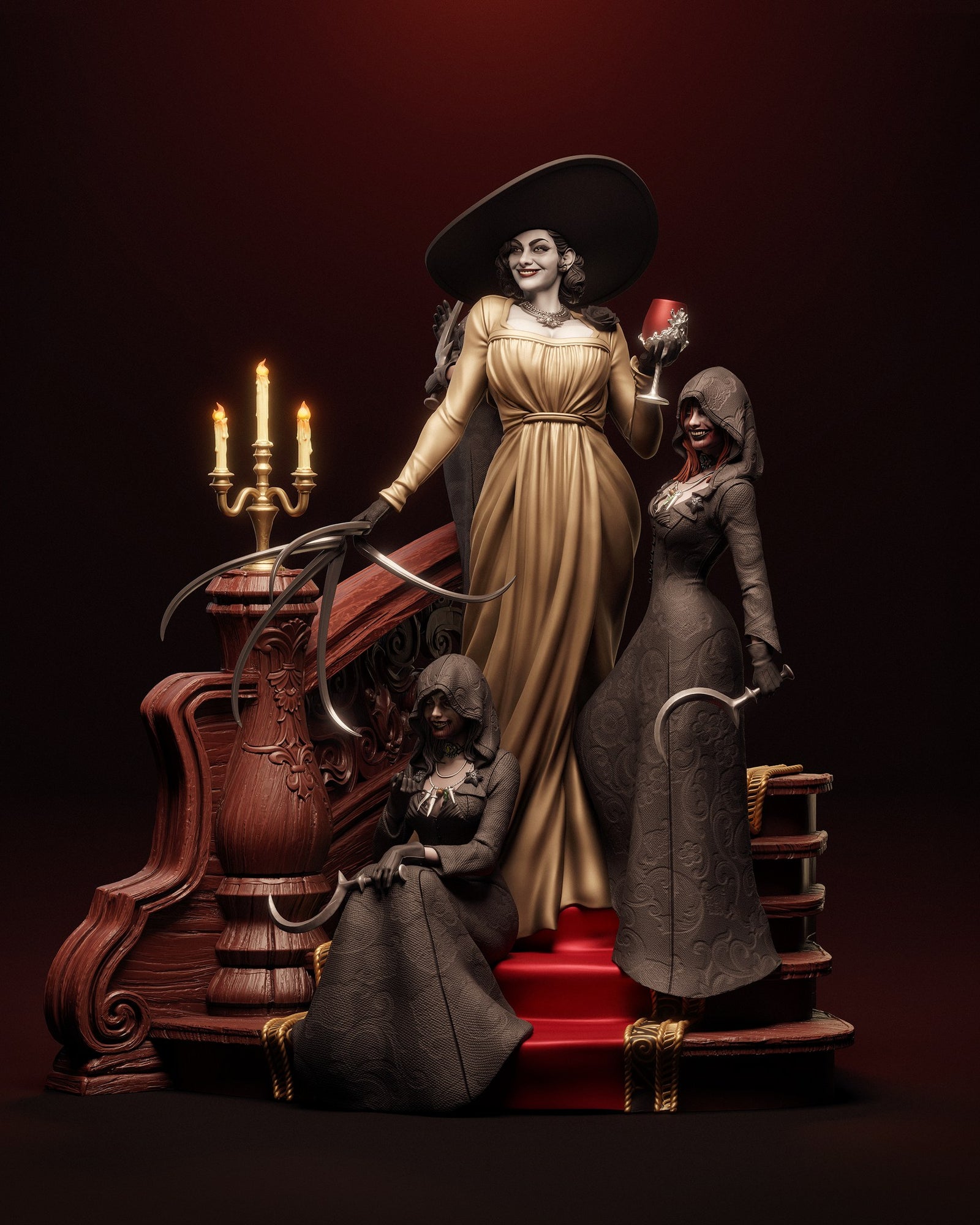 Lady Dimitrescu Resident Evil resin figure by CA 3D Studios — studio preview 4