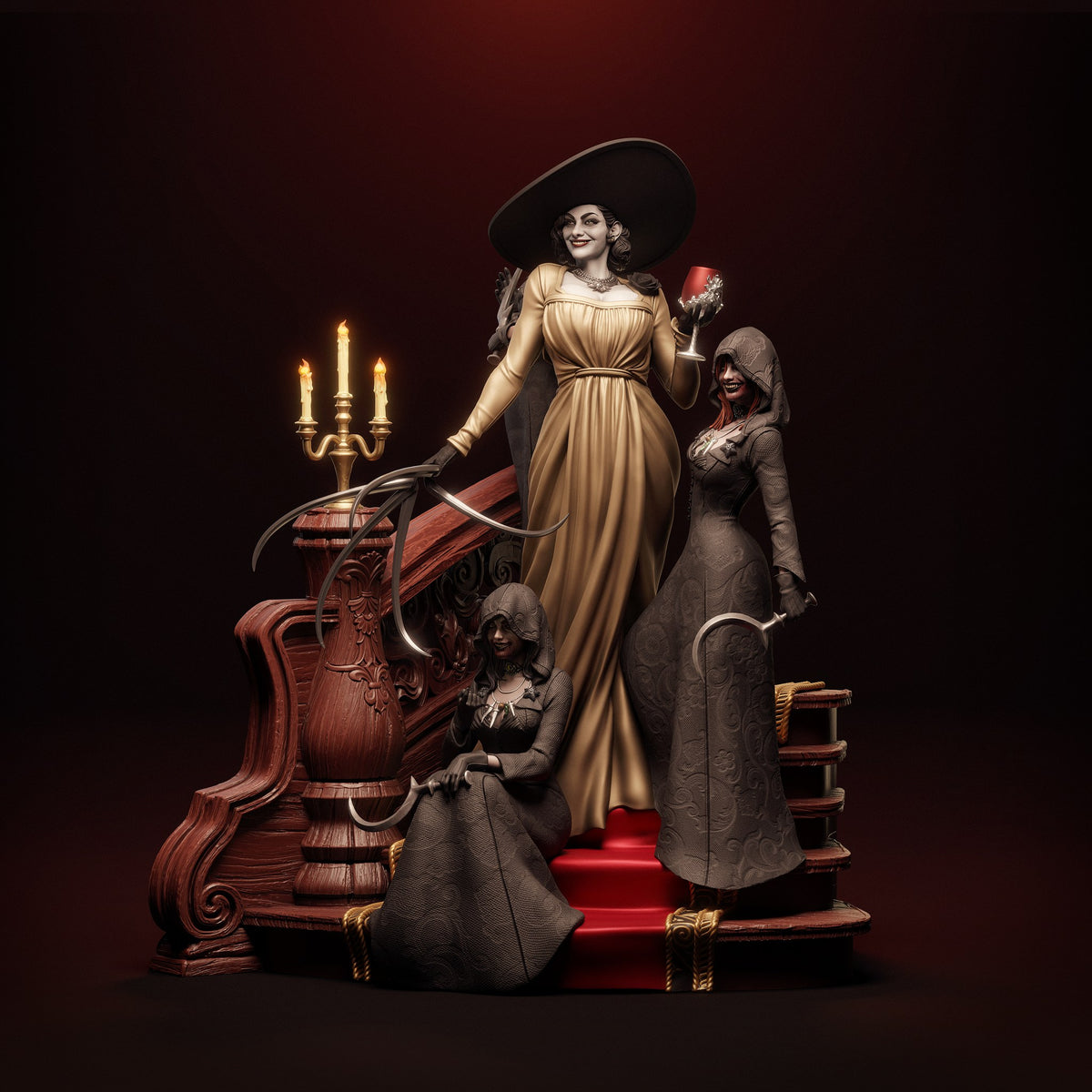 Lady Dimitrescu Resident Evil resin figure by CA 3D Studios — studio preview 4