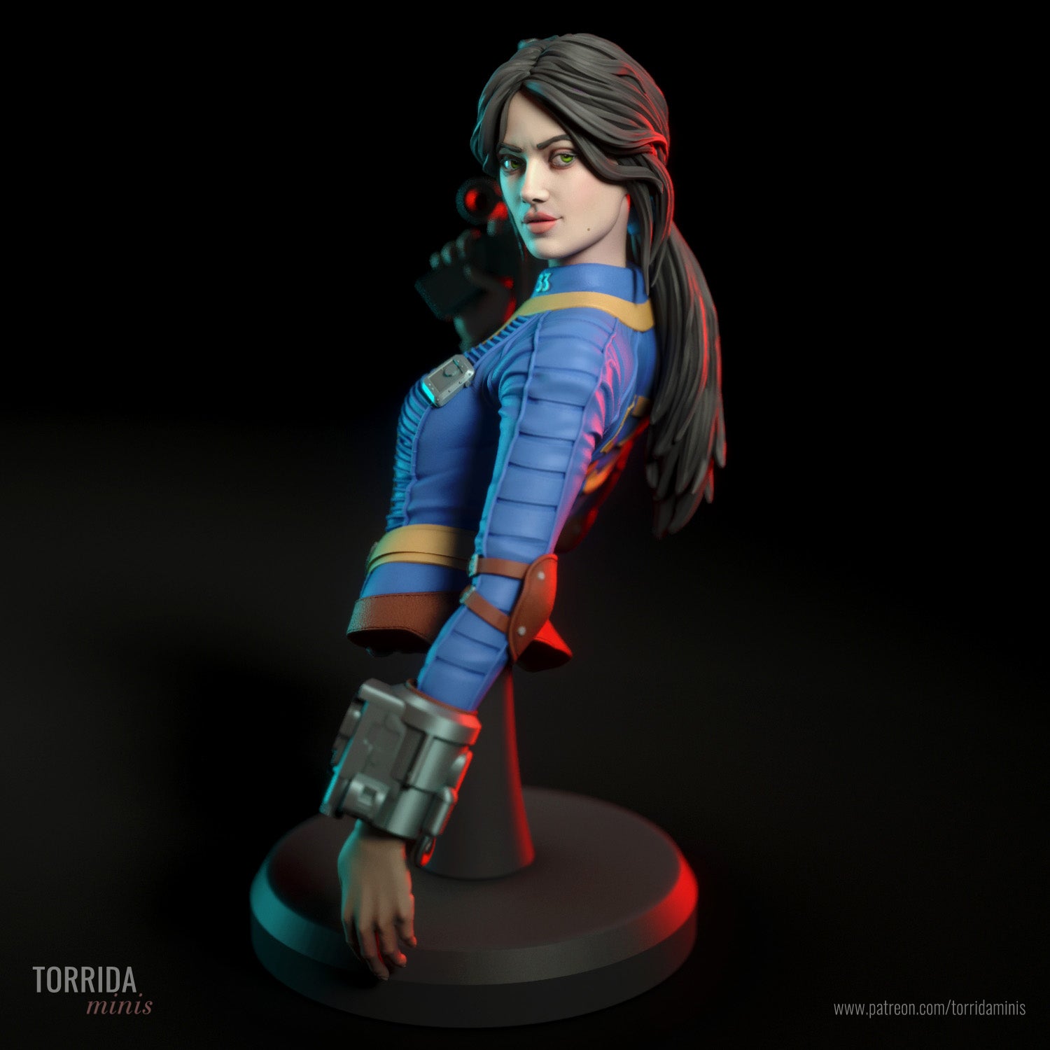 Lucy MacLean Fallout resin bust by Torrida Minis — studio preview